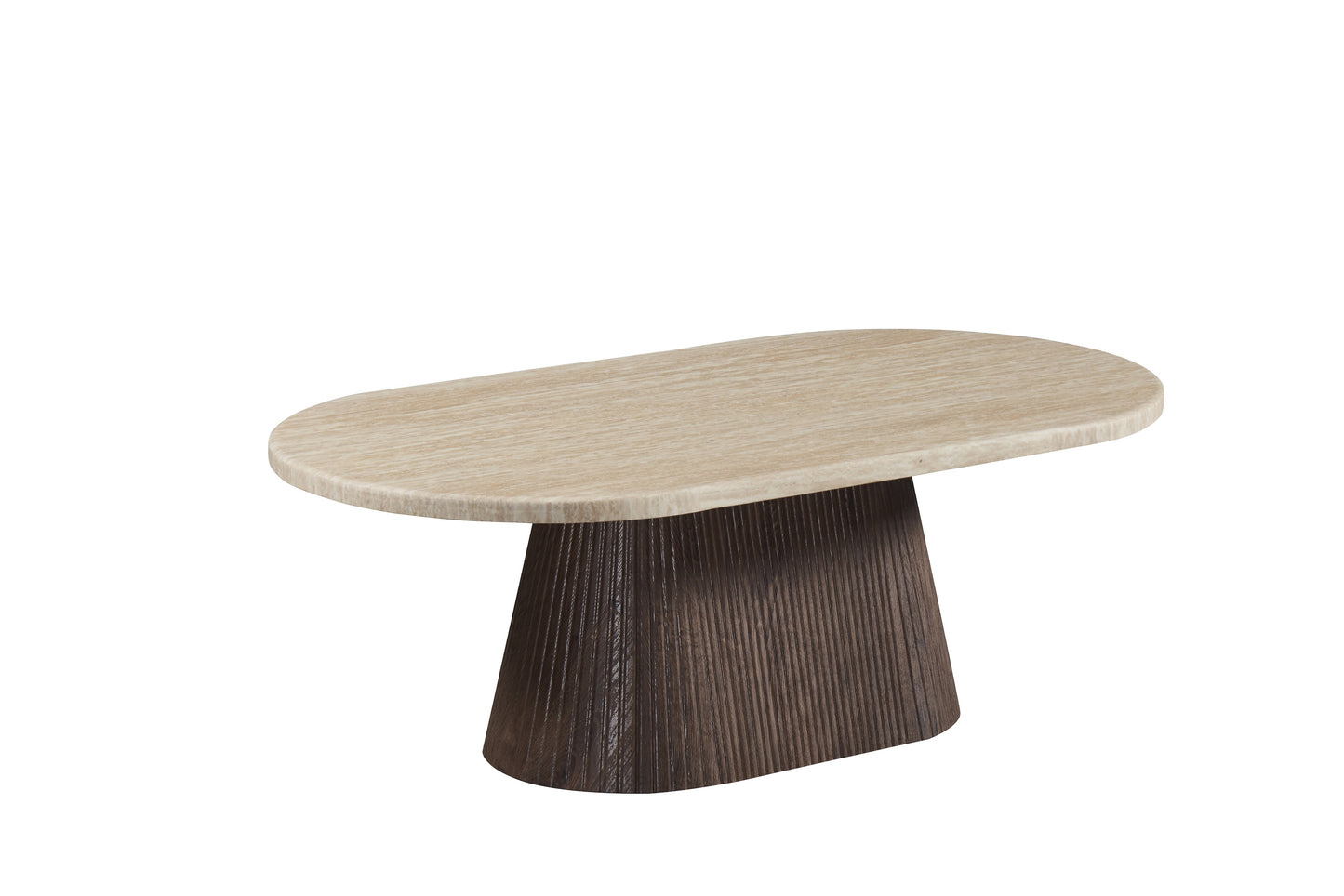 Table basse en particules de bois plateau céramique, 130x70xH45CM - JAPANDI