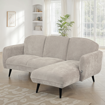 Canapé d'angle en tissu anti tache, 195x135xH84CM - CLARA