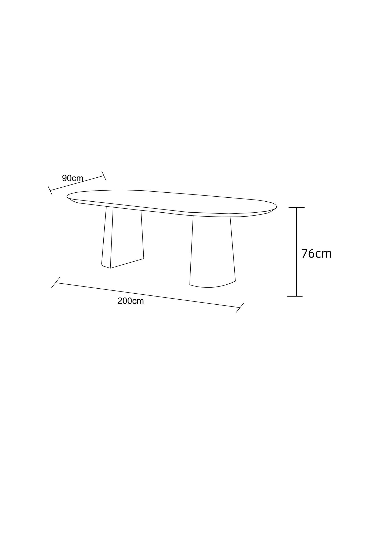 Table à manger en particules de bois plateau céramique, 200x90xH76CM - JAPANDI
