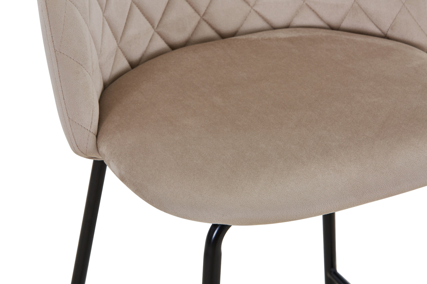 Tabouret de bar en velours pieds noirs, 45x51,5xH106CM - HESTER
