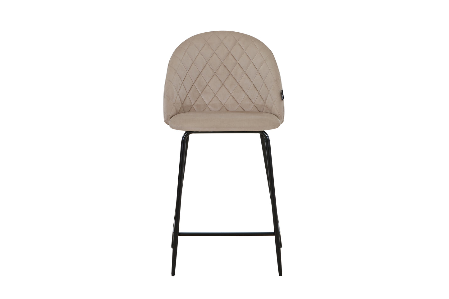 Tabouret de bar en velours pieds noirs, 45x51,5xH106CM - HESTER