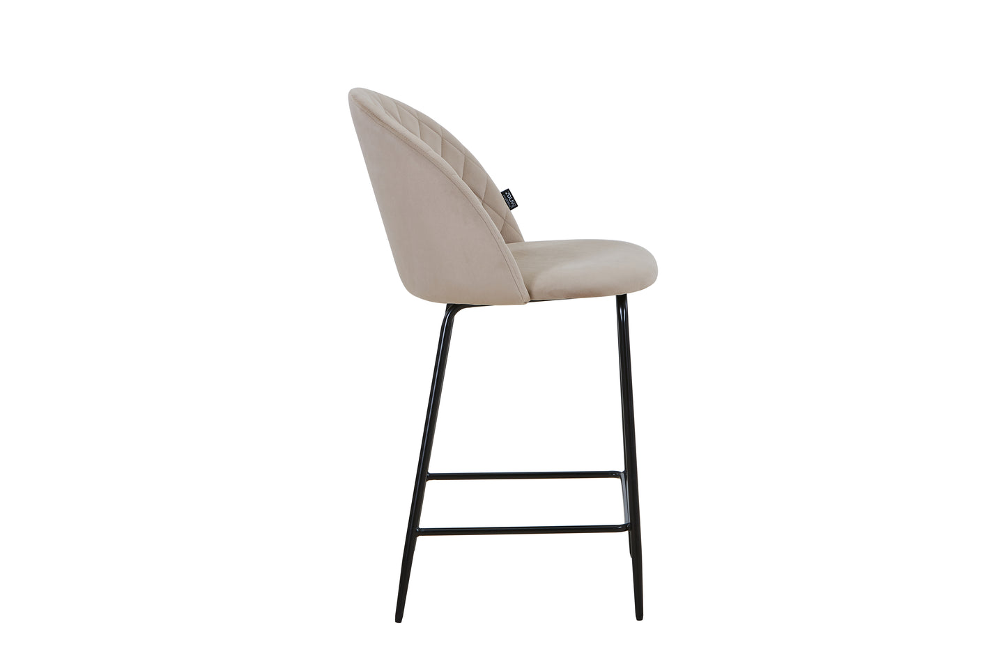 Tabouret de bar en velours pieds noirs, 45x51,5xH106CM - HESTER