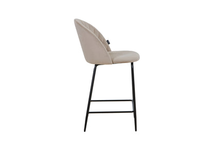 Tabouret de bar en velours pieds noirs, 45x51,5xH106CM - HESTER