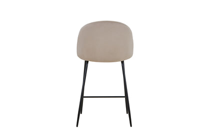 Tabouret de bar en velours pieds noirs, 45x51,5xH106CM - HESTER