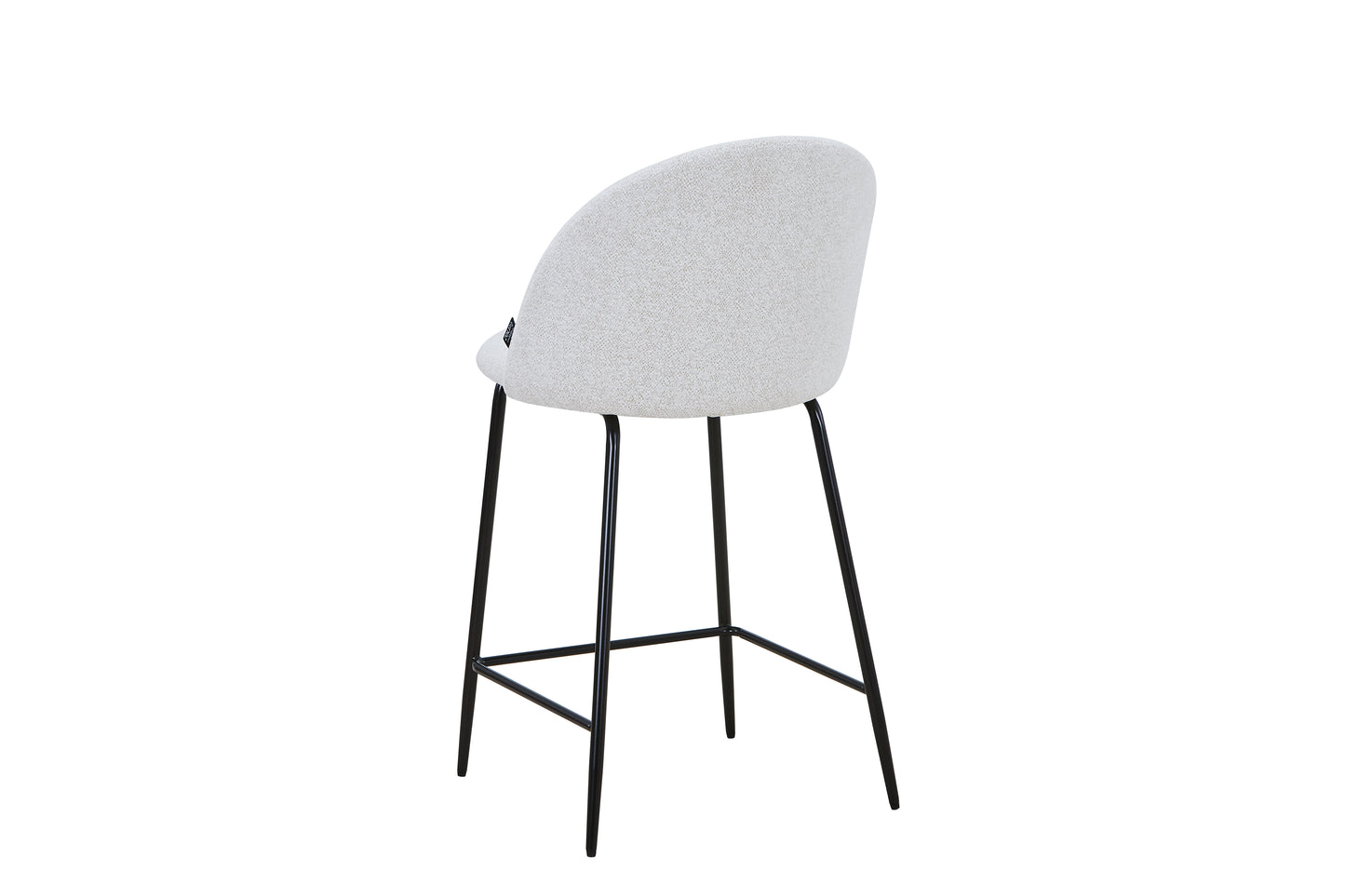 Tabouret de bar en velours pieds noirs, 45x51,5xH106CM - HESTER