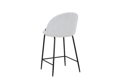 Tabouret de bar en velours pieds noirs, 45x51,5xH106CM - HESTER