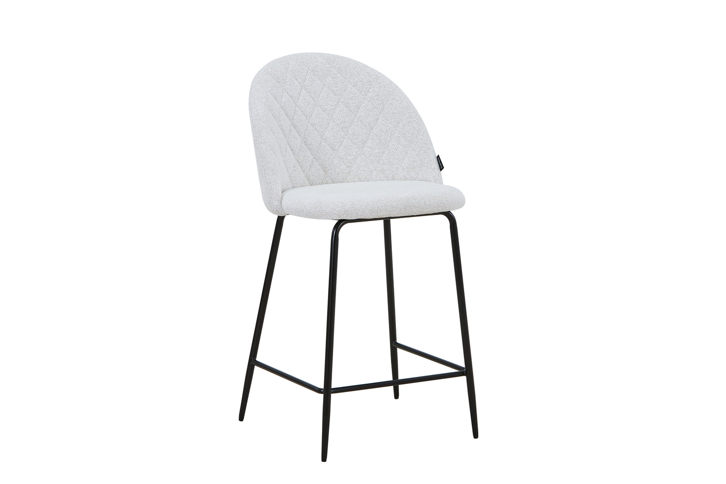 Tabouret de bar en velours pieds noirs, 45x51,5xH106CM - HESTER