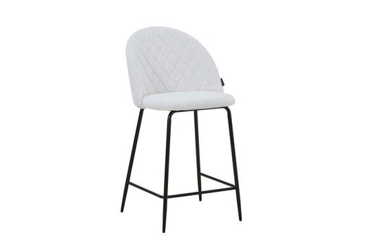 Tabouret de bar en velours pieds noirs, 45x51,5xH106CM - HESTER