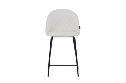 Tabouret de bar en velours pieds noirs, 45x51,5xH106CM - HESTER
