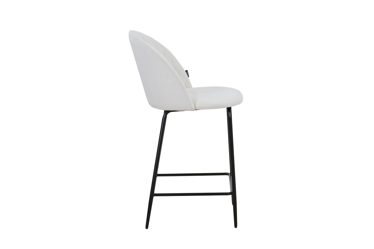 Tabouret de bar en velours pieds noirs, 45x51,5xH106CM - HESTER