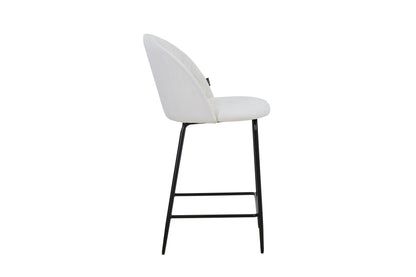 Tabouret de bar en velours pieds noirs, 45x51,5xH106CM - HESTER