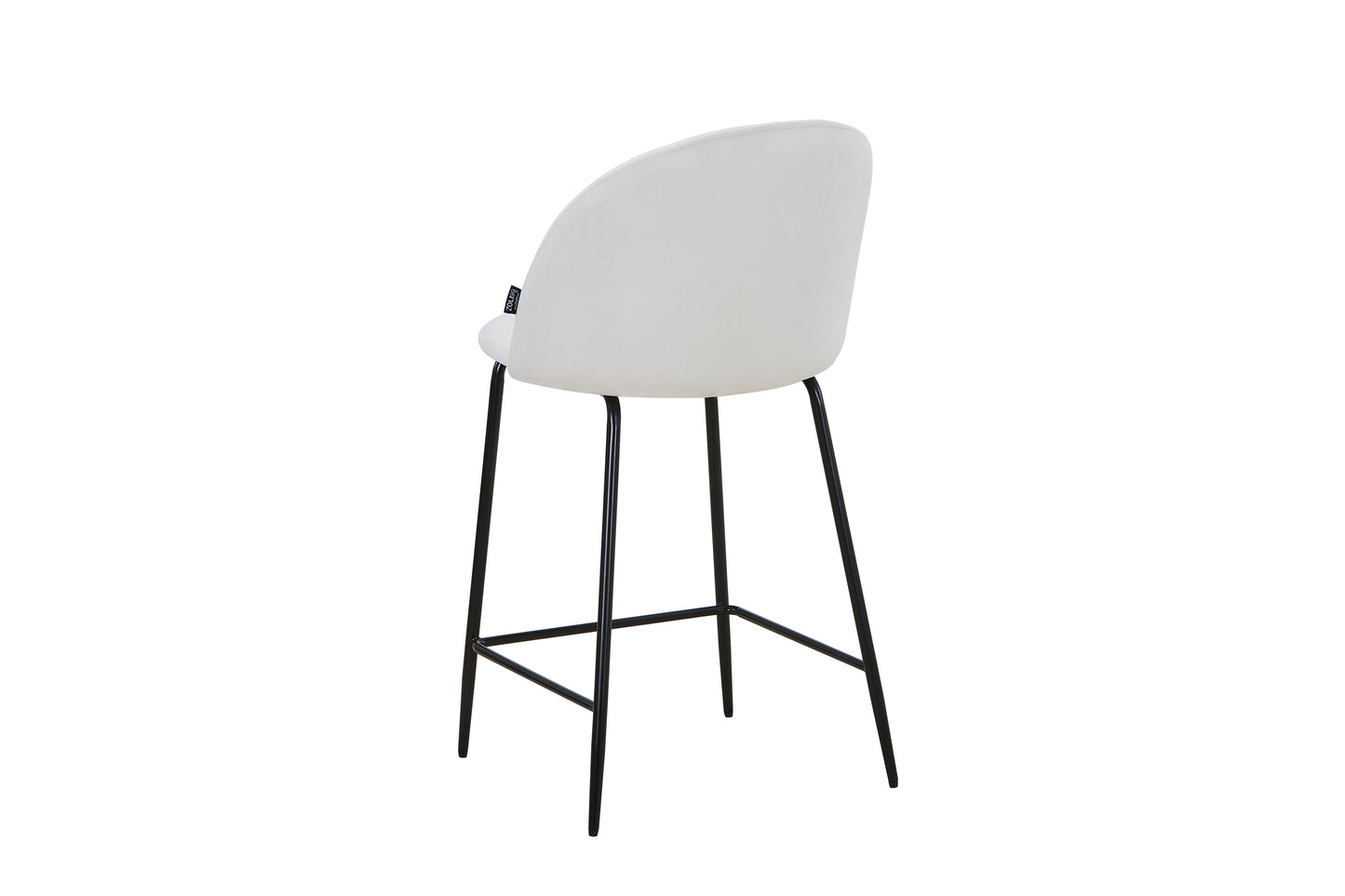 Tabouret de bar en velours pieds noirs, 45x51,5xH106CM - HESTER