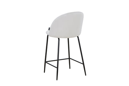 Tabouret de bar en velours pieds noirs, 45x51,5xH106CM - HESTER