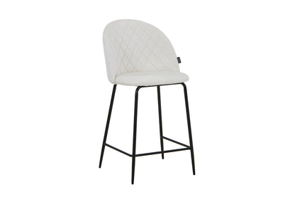 Tabouret de bar en velours pieds noirs, 45x51,5xH106CM - HESTER