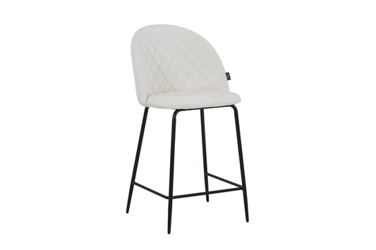 Tabouret de bar en velours pieds noirs, 45x51,5xH106CM - HESTER
