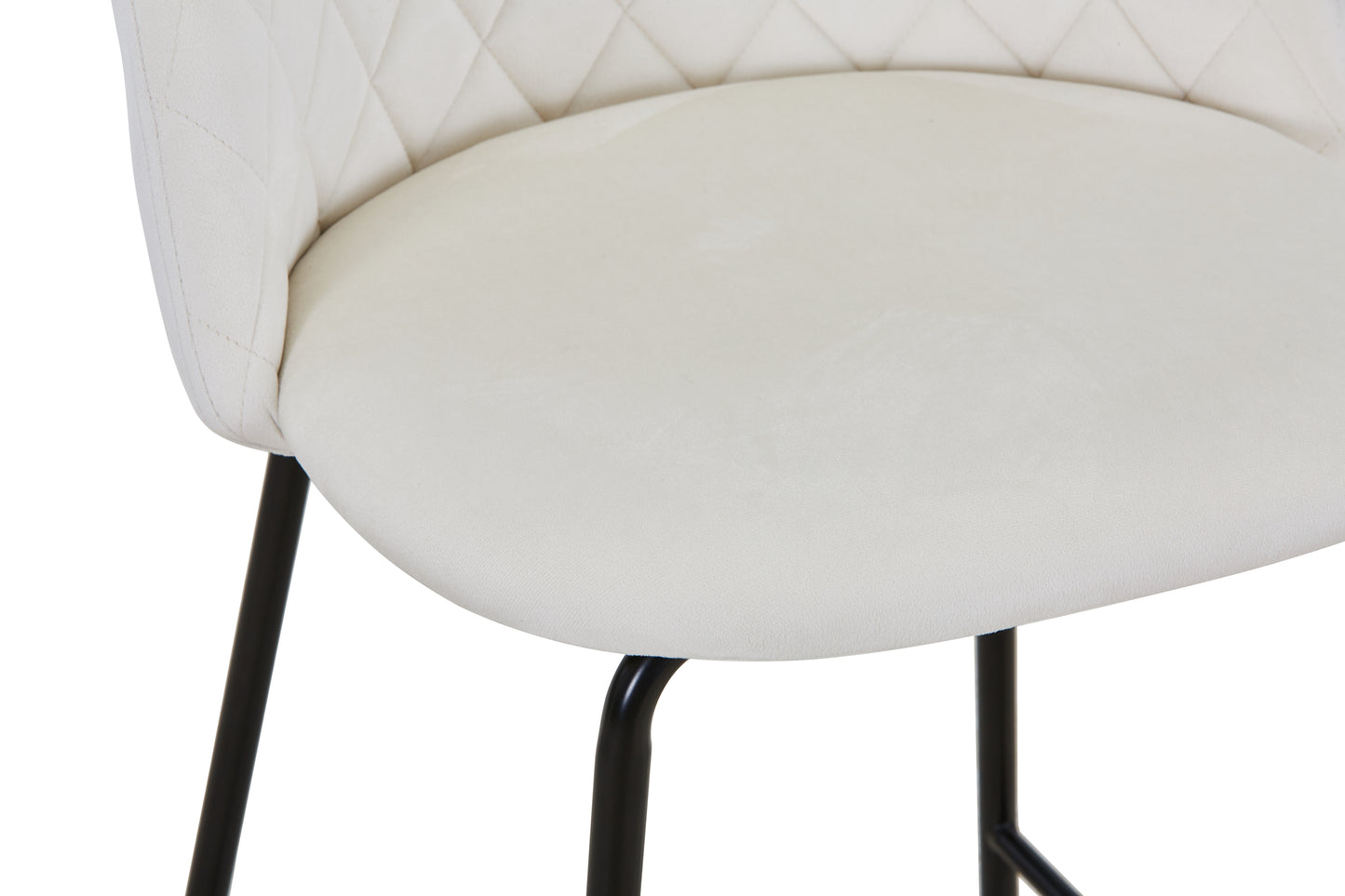 Tabouret de bar en velours pieds noirs, 45x51,5xH106CM - HESTER