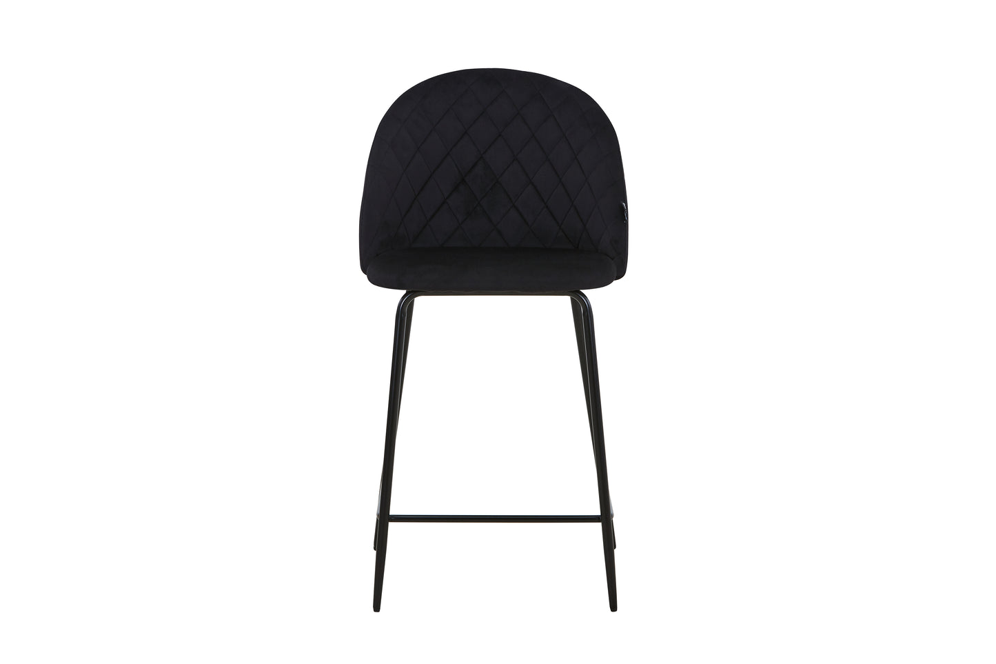 Tabouret de bar en velours pieds noirs, 45x51,5xH106CM - HESTER