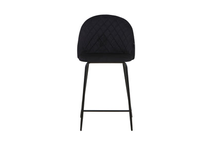 Tabouret de bar en velours pieds noirs, 45x51,5xH106CM - HESTER