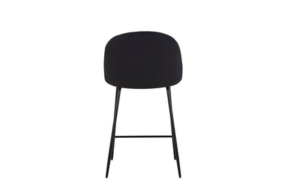 Tabouret de bar en velours pieds noirs, 45x51,5xH106CM - HESTER