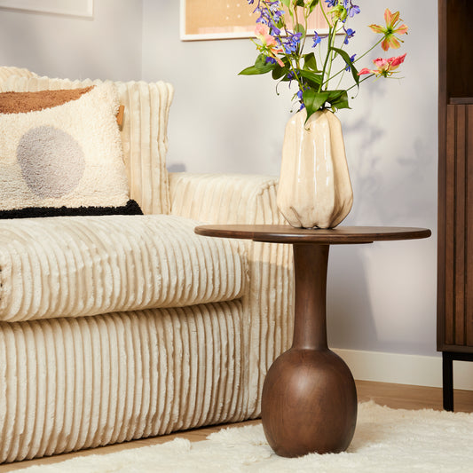 Table basse en bois de manguier, D50xH45cm - ELISA