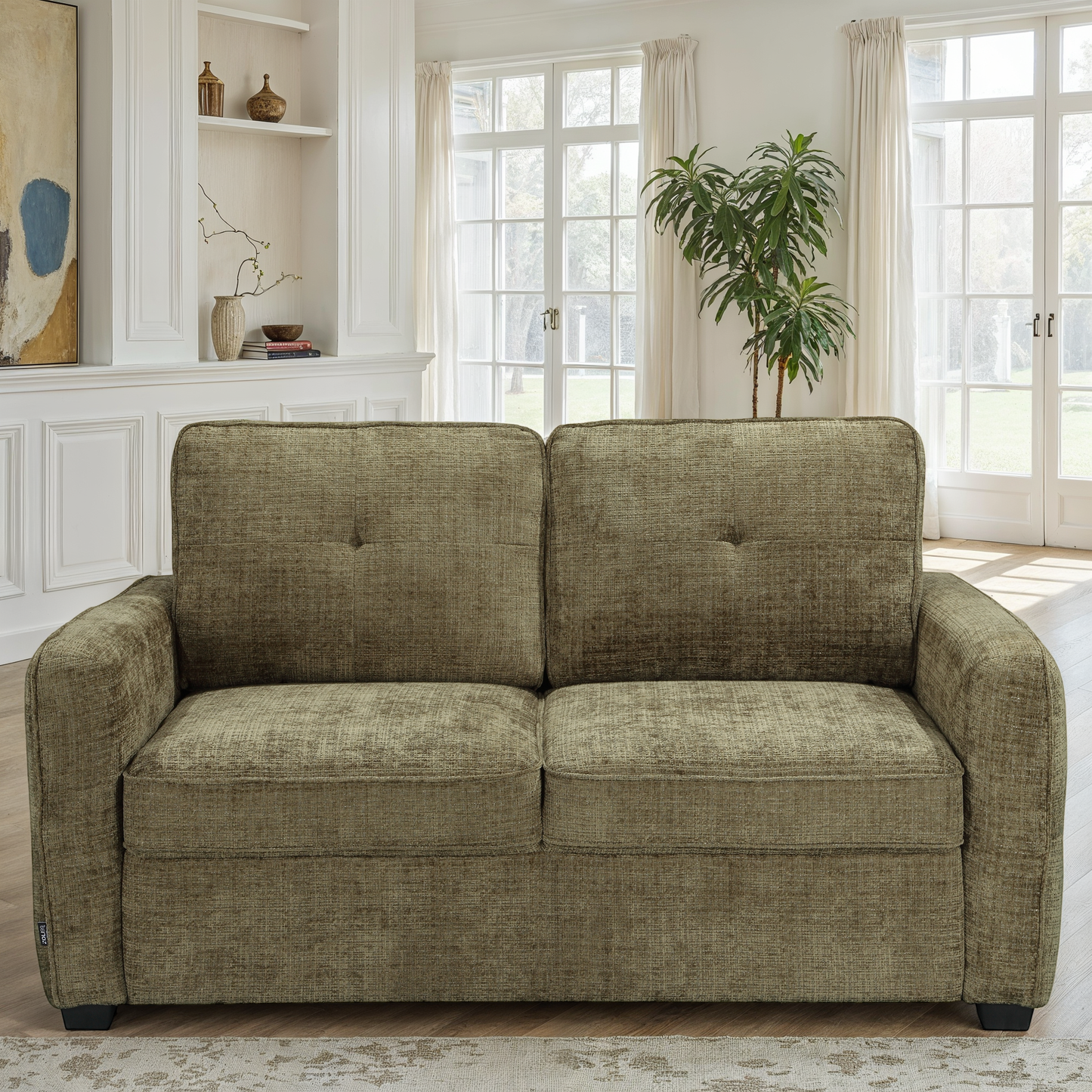 Canapé lit clic-clac convertible en tissu anti tache, 171x105xH95CM - GIANNA