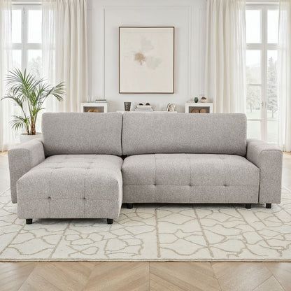 Canapé d'angle en tissu anti tache convertible, 250x156xH85CM - PABLO