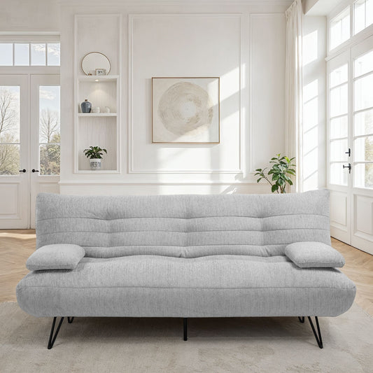 Canapé lit clic-clac convertible en tissu anti tache, 191x86xH85CM - LEONORE