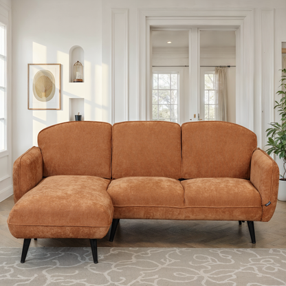 Canapé d'angle en tissu anti tache, 195x135xH84CM - CLARA