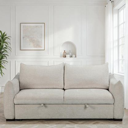 Canapé convertible clic-clac avec coffre convertible en tissu anti tache, 206x101xH93CM - NAOMI