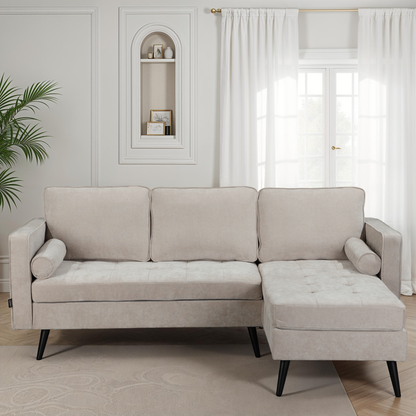 Canapé d'angle en tissu anti tache, 210x149xH91CM - SASHA