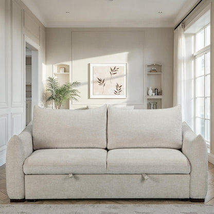 Canapé convertible clic-clac avec coffre convertible en tissu anti tache, 206x101xH93CM - NAOMI