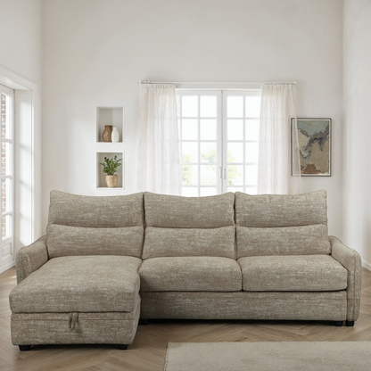 Canapé d'angle en tissu anti tache convertible, 272x164xH100CM - MARKO