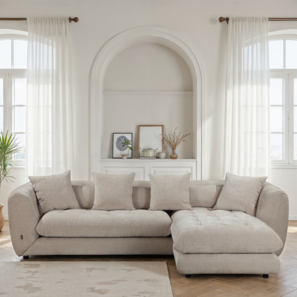 Canapé d'angle en tissu anti tache, 280x165xH75CM - MARTINA