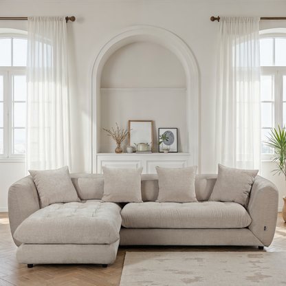 Canapé d'angle en tissu anti tache, 280x165xH75CM - MARTINA