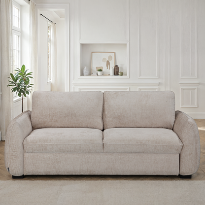 Canapé lit clic-clac convertible en tissu anti tache, 215x96xH90CM - LEON