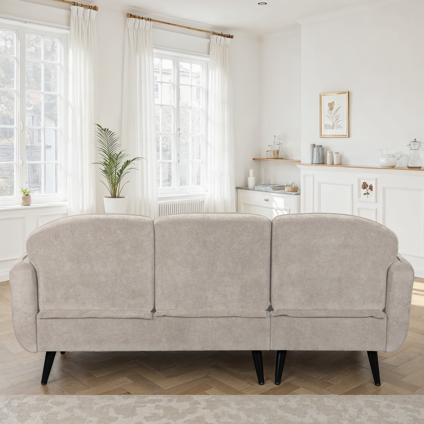 Canapé d'angle en tissu anti tache, 195x135xH84CM - CLARA