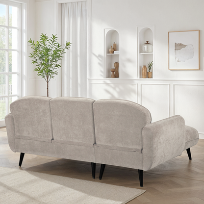 Canapé d'angle en tissu anti tache, 195x135xH84CM - CLARA