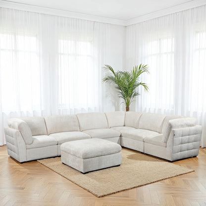 Pouf en tissu anti tache - OLYMPE