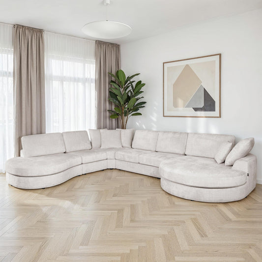 Grand Canapé d'Angle modulable 9-10 places en tissu 393x320xH94 cm - MARDINI