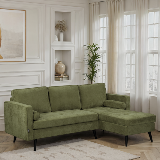 Canapé d'angle en tissu anti tache, 210x149xH91CM - SASHA