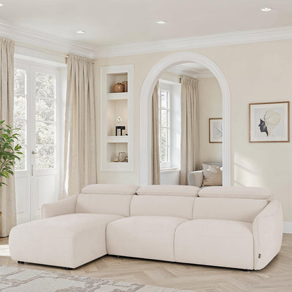 Canapé d'angle en tissu anti tache, 287x166xH75/96 CM - RAVEN