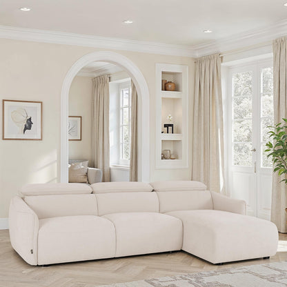 Canapé d'angle en tissu anti tache, 287x166xH75/96 CM - RAVEN