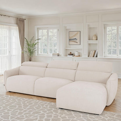 Canapé d'angle en tissu anti tache, 287x166xH75/96 CM - RAVEN