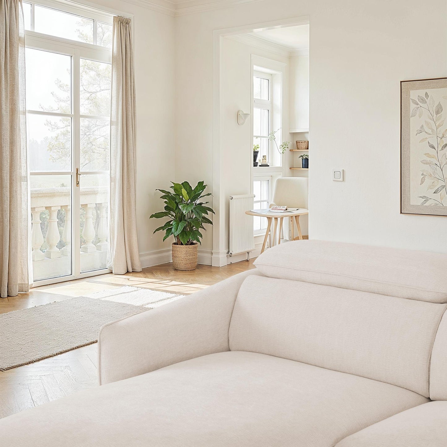 Canapé d'angle en tissu anti tache, 287x166xH75/96 CM - RAVEN