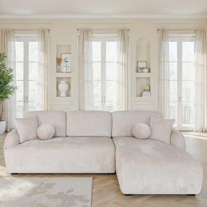 Canapé d'angle en tissu anti tache, H86CM - JENNIFER