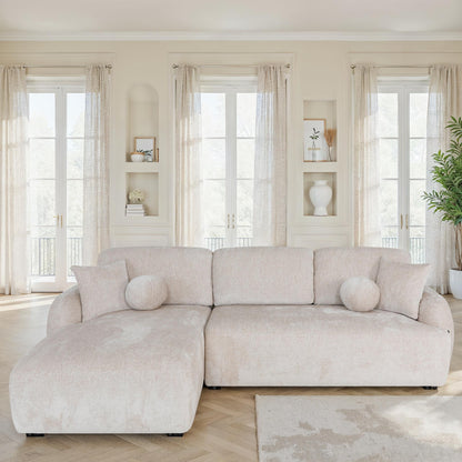 Canapé d'angle en tissu anti tache, H86CM - JENNIFER