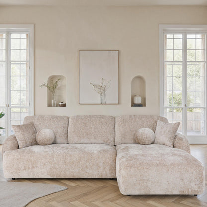 Canapé d'angle en tissu anti tache, H86CM - JENNIFER