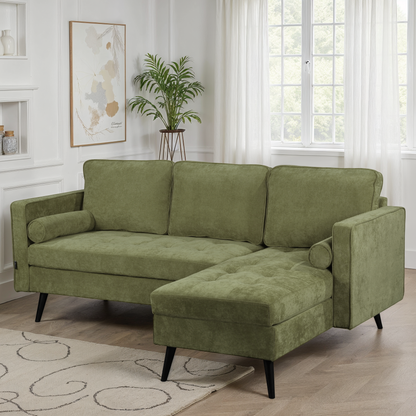 Canapé d'angle en tissu anti tache, 210x149xH91CM - SASHA