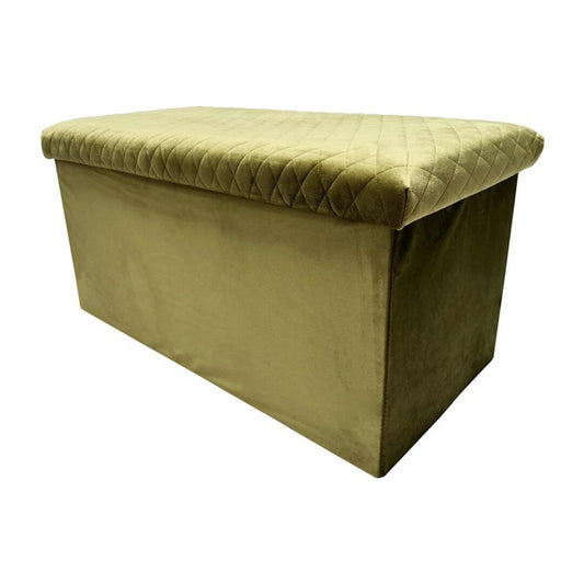 Banc coffre pliant velours avec assise capitonnée