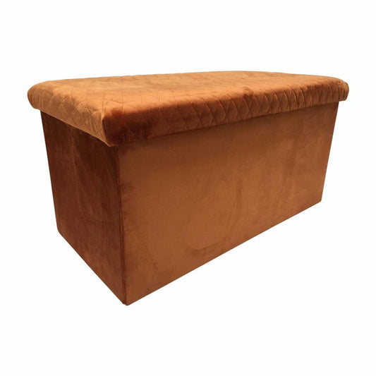 Banc coffre pliant velours avec assise capitonnée